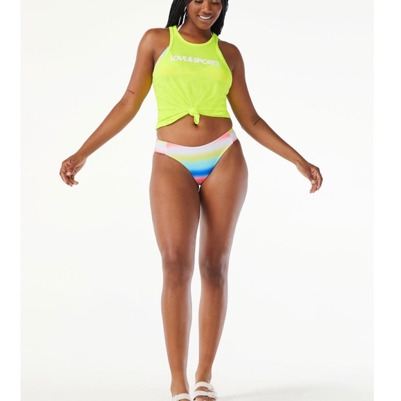 Rainbow ombre Triangle Halter V-neckline Bikini set size XXL (20) new - Picture 9 of 11